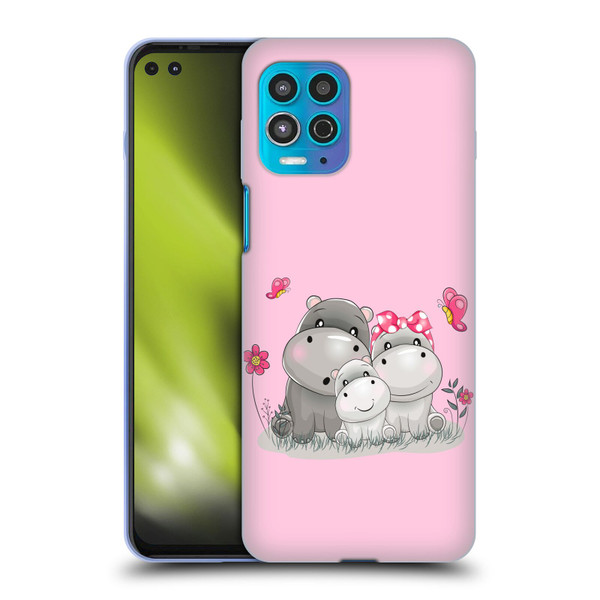 Haroulita Forest Hippo Family Soft Gel Case for Motorola Moto G100