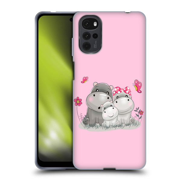Haroulita Forest Hippo Family Soft Gel Case for Motorola Moto G22