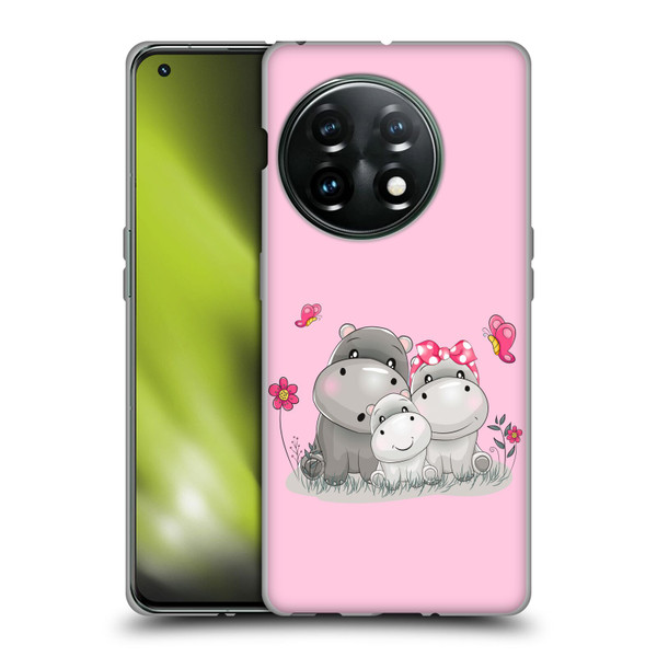 Haroulita Forest Hippo Family Soft Gel Case for OnePlus 11 5G