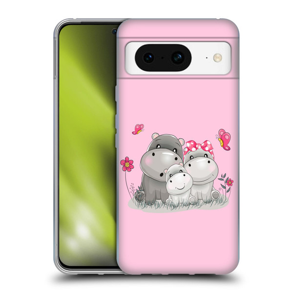 Haroulita Forest Hippo Family Soft Gel Case for Google Pixel 8