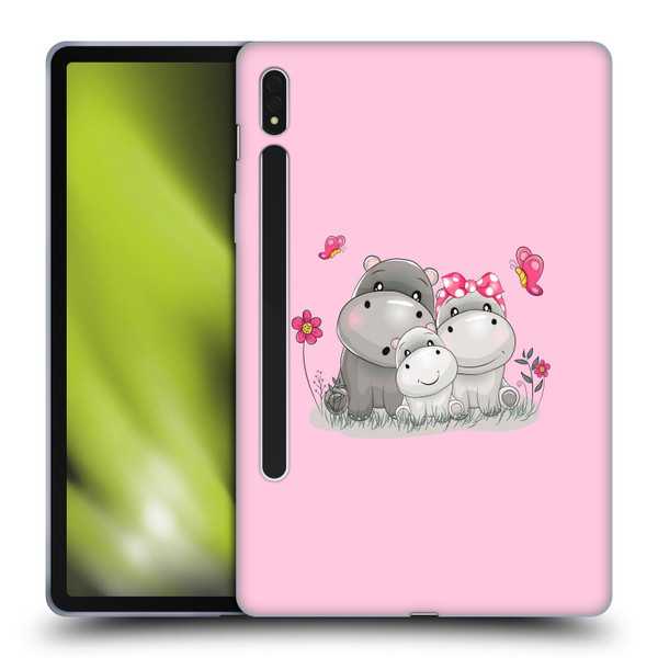 Haroulita Forest Hippo Family Soft Gel Case for Samsung Galaxy Tab S8