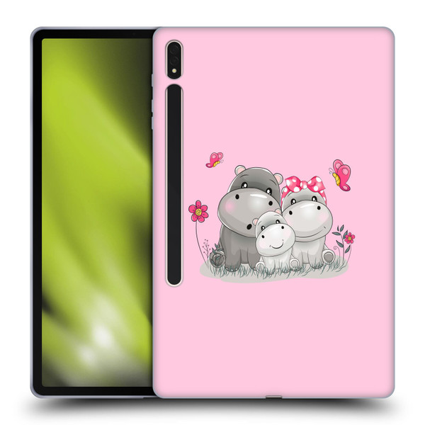 Haroulita Forest Hippo Family Soft Gel Case for Samsung Galaxy Tab S8 Plus