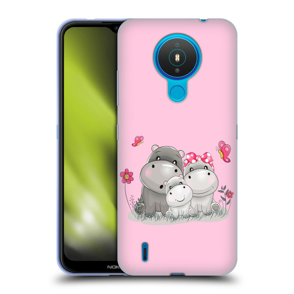 Haroulita Forest Hippo Family Soft Gel Case for Nokia 1.4