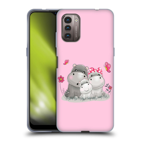 Haroulita Forest Hippo Family Soft Gel Case for Nokia G11 / G21