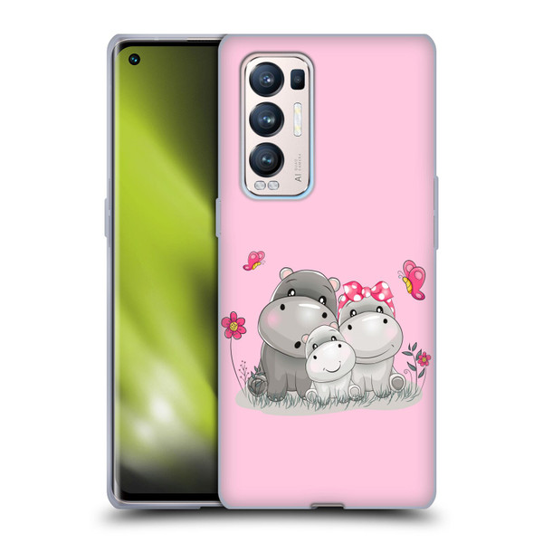 Haroulita Forest Hippo Family Soft Gel Case for OPPO Find X3 Neo / Reno5 Pro+ 5G