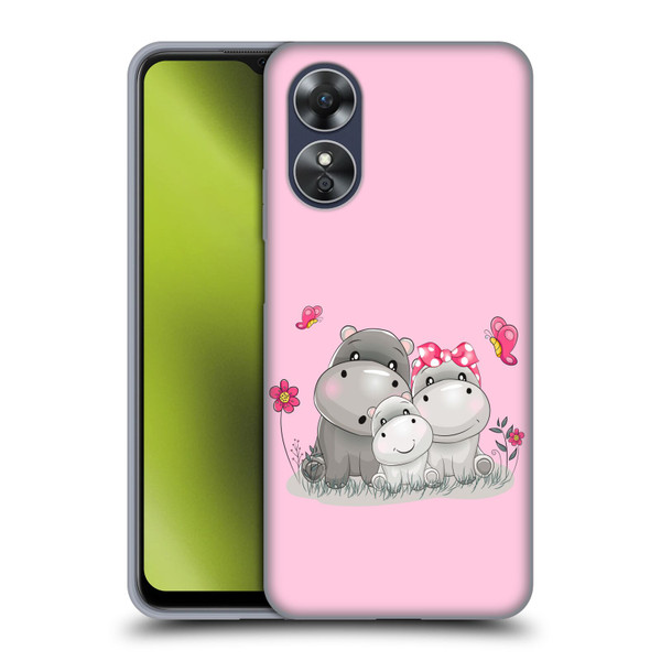 Haroulita Forest Hippo Family Soft Gel Case for OPPO A17