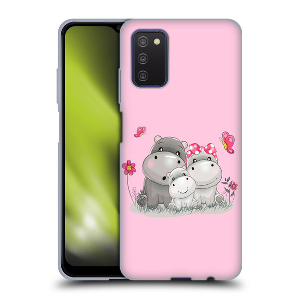 Haroulita Forest Hippo Family Soft Gel Case for Samsung Galaxy A03s (2021)