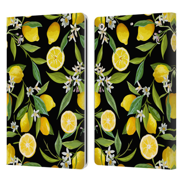 Haroulita Fruits Flowers And Lemons Leather Book Wallet Case Cover For Apple iPad 10.2 2019/2020/2021