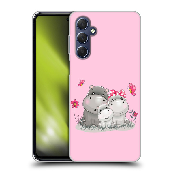 Haroulita Forest Hippo Family Soft Gel Case for Samsung Galaxy M54 5G
