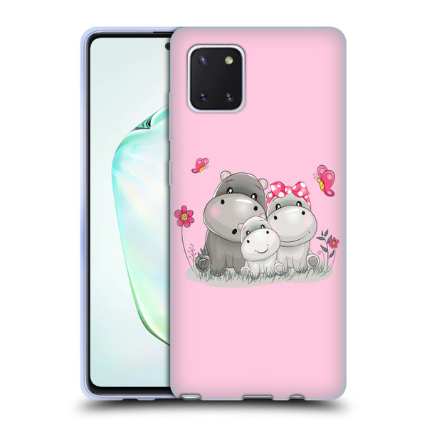 Haroulita Forest Hippo Family Soft Gel Case for Samsung Galaxy Note10 Lite