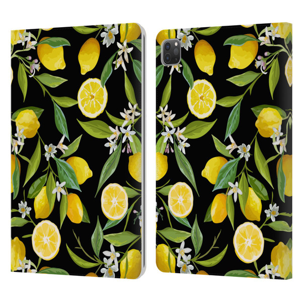 Haroulita Fruits Flowers And Lemons Leather Book Wallet Case Cover For Apple iPad Pro 11 2020 / 2021 / 2022
