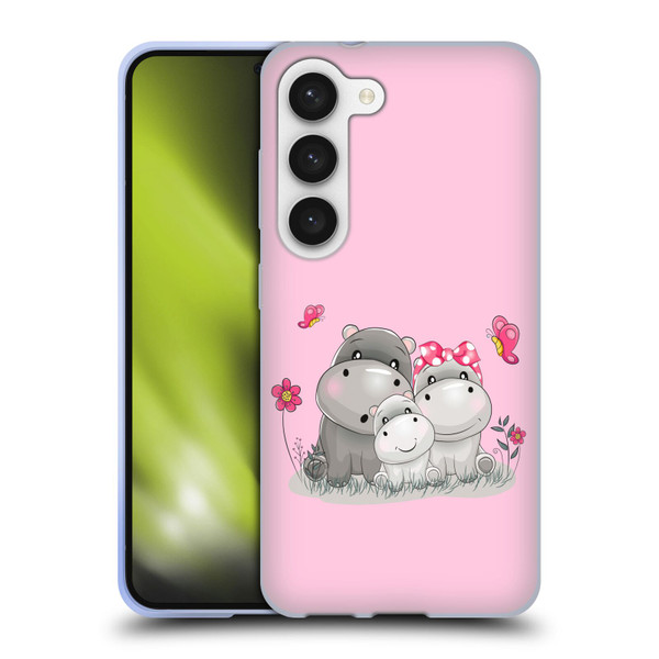 Haroulita Forest Hippo Family Soft Gel Case for Samsung Galaxy S23 5G