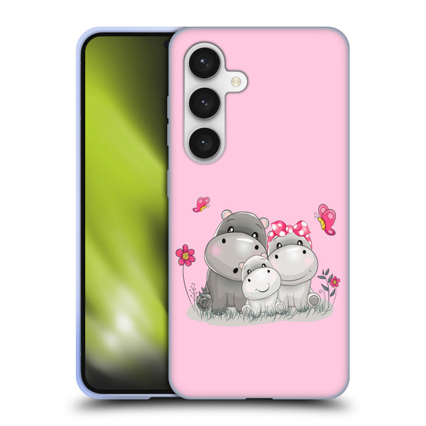 Haroulita Forest Hippo Family Soft Gel Case for Samsung Galaxy S24 5G