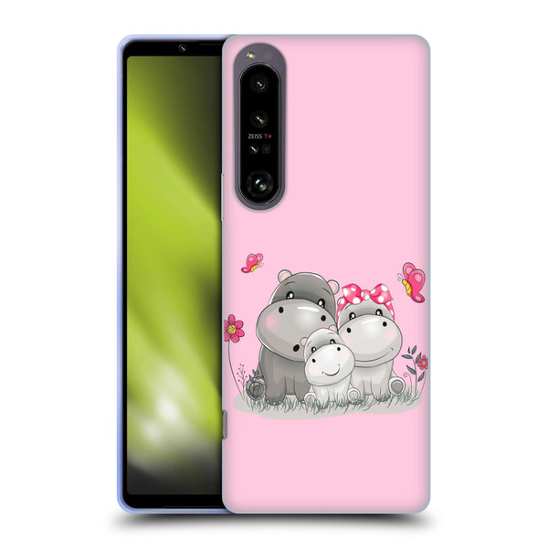 Haroulita Forest Hippo Family Soft Gel Case for Sony Xperia 1 IV