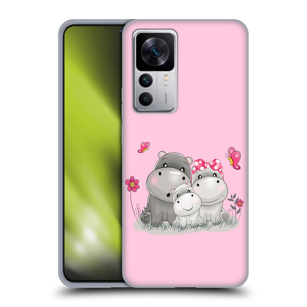 Haroulita Forest Hippo Family Soft Gel Case for Xiaomi 12T 5G / 12T Pro 5G / Redmi K50 Ultra 5G