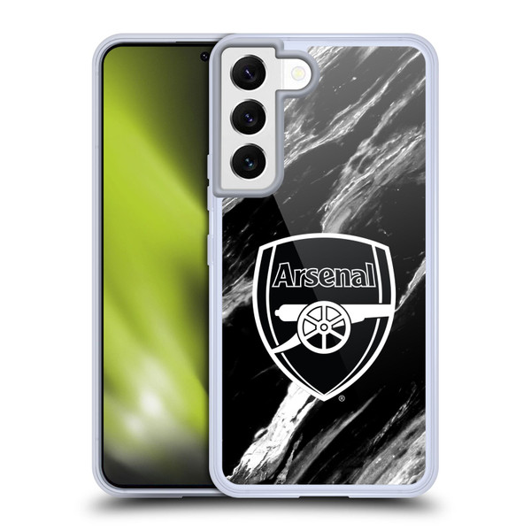Arsenal FC Crest Patterns Marble Soft Gel Case for Samsung Galaxy S22 5G