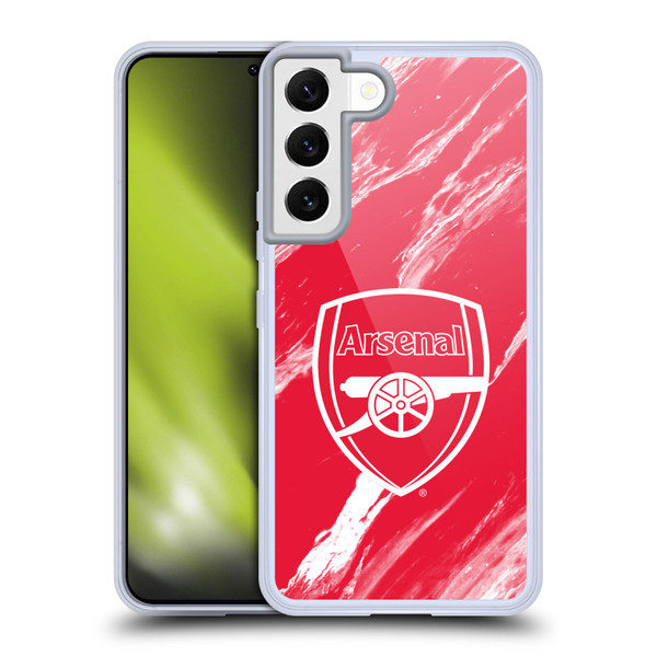 Arsenal FC Crest Patterns Red Marble Soft Gel Case for Samsung Galaxy S22 5G
