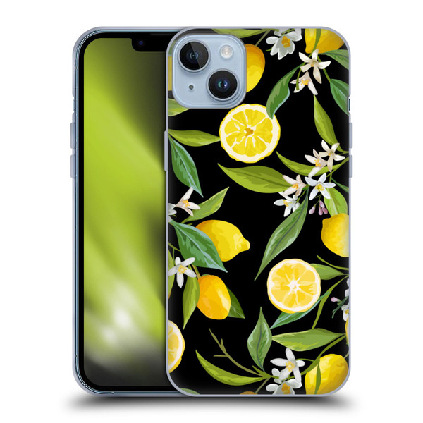 Haroulita Fruits Flowers And Lemons Soft Gel Case for Apple iPhone 14 Plus