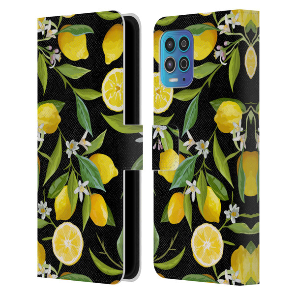 Haroulita Fruits Flowers And Lemons Leather Book Wallet Case Cover For Motorola Moto G100