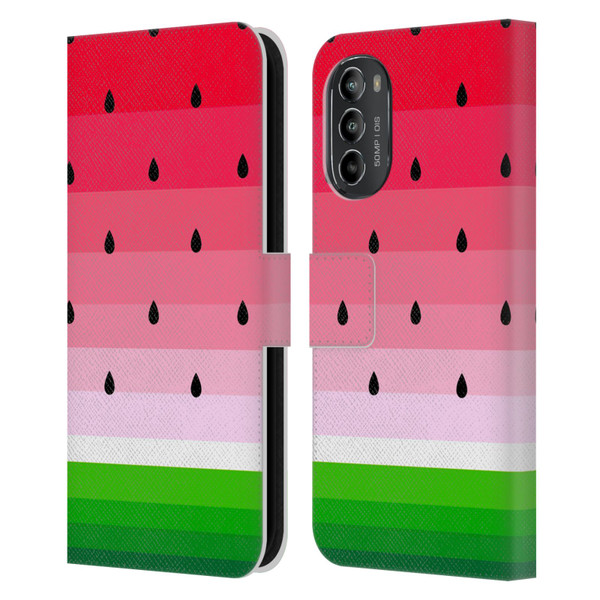Haroulita Fruits Watermelon Leather Book Wallet Case Cover For Motorola Moto G82 5G