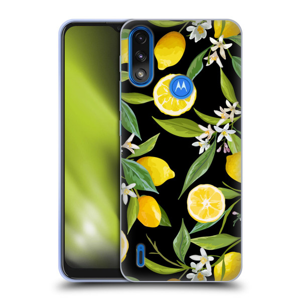 Haroulita Fruits Flowers And Lemons Soft Gel Case for Motorola Moto E7 Power / Moto E7i Power