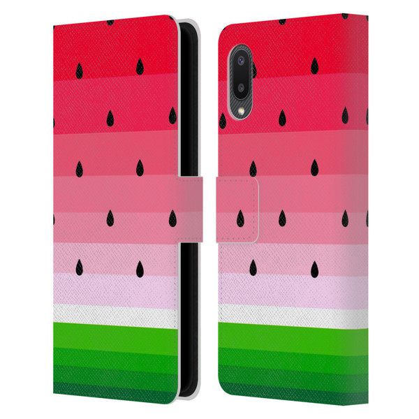 Haroulita Fruits Watermelon Leather Book Wallet Case Cover For Samsung Galaxy A02/M02 (2021)