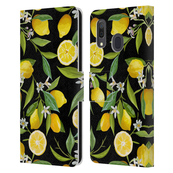 Haroulita Fruits Flowers And Lemons Leather Book Wallet Case Cover For Samsung Galaxy A33 5G (2022)