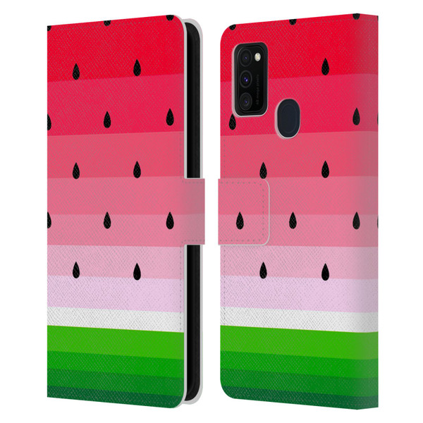 Haroulita Fruits Watermelon Leather Book Wallet Case Cover For Samsung Galaxy M30s (2019)/M21 (2020)