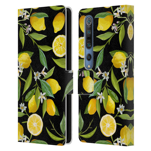 Haroulita Fruits Flowers And Lemons Leather Book Wallet Case Cover For Xiaomi Mi 10 5G / Mi 10 Pro 5G