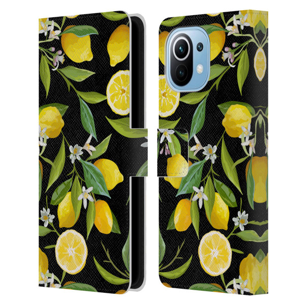 Haroulita Fruits Flowers And Lemons Leather Book Wallet Case Cover For Xiaomi Mi 11