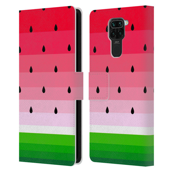 Haroulita Fruits Watermelon Leather Book Wallet Case Cover For Xiaomi Redmi Note 9 / Redmi 10X 4G