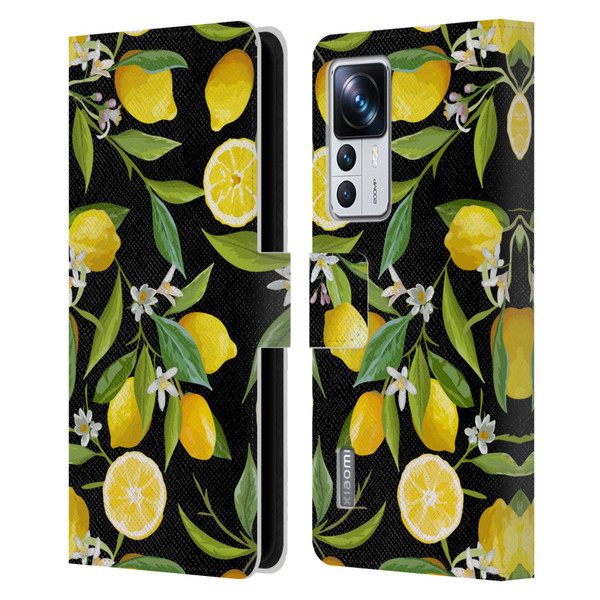 Haroulita Fruits Flowers And Lemons Leather Book Wallet Case Cover For Xiaomi 12T Pro