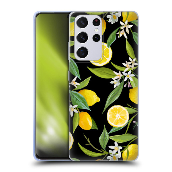 Haroulita Fruits Flowers And Lemons Soft Gel Case for Samsung Galaxy S21 Ultra 5G