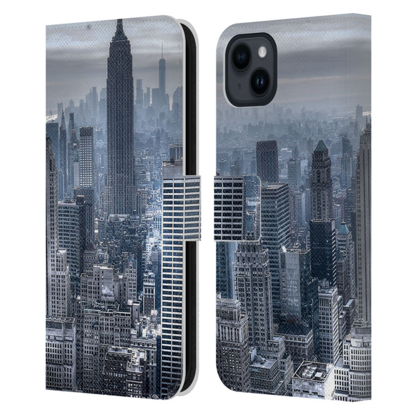 Haroulita Places New York 3 Leather Book Wallet Case Cover For Apple iPhone 15 Plus