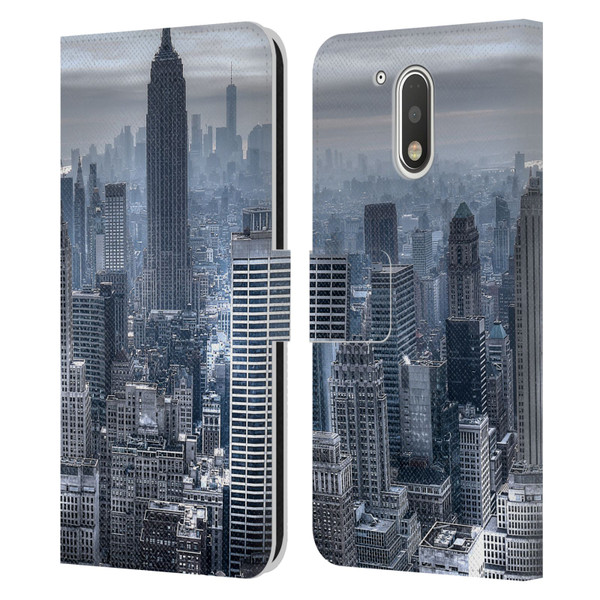 Haroulita Places New York 3 Leather Book Wallet Case Cover For Motorola Moto G41