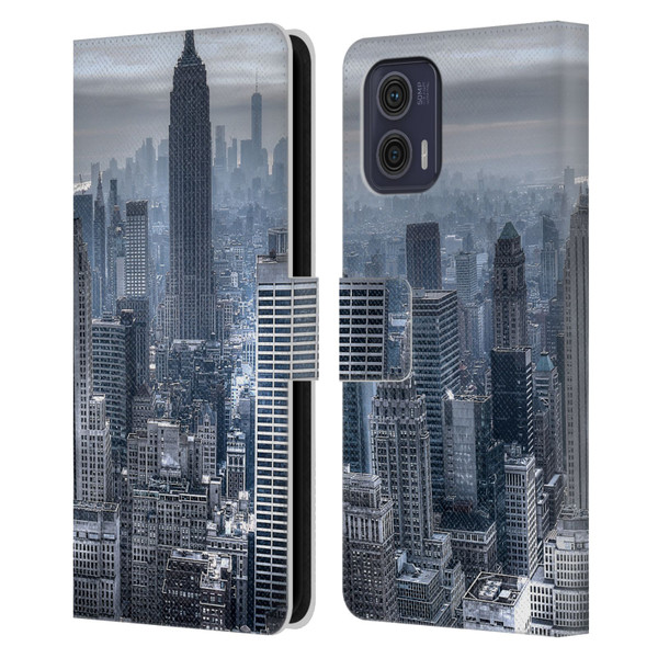 Haroulita Places New York 3 Leather Book Wallet Case Cover For Motorola Moto G73 5G