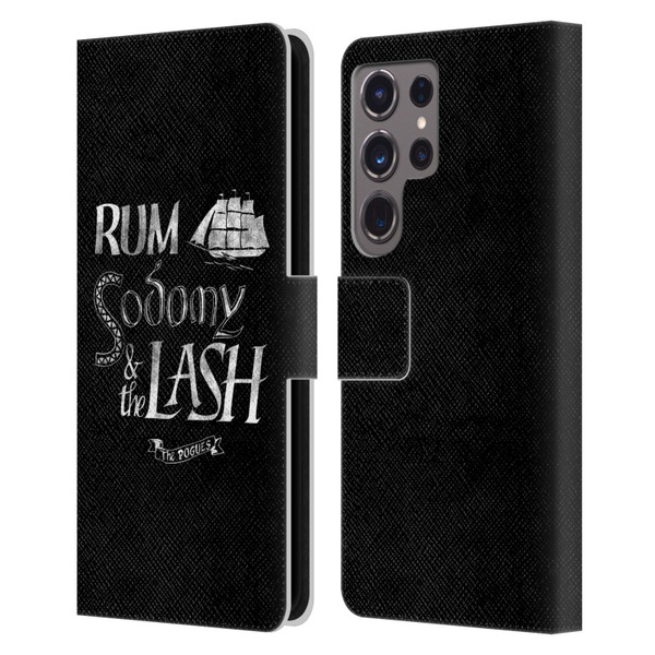 The Pogues Graphics Rum Sodony & The Lash Leather Book Wallet Case Cover For Samsung Galaxy S24 Ultra 5G