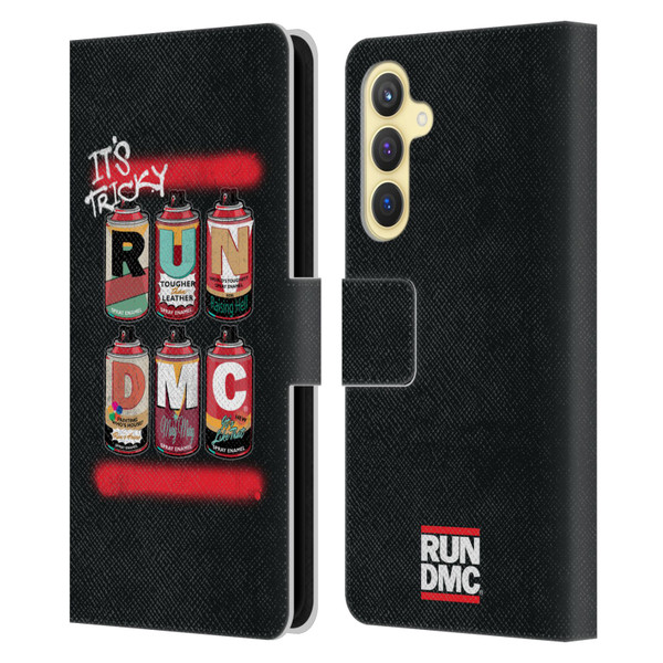 Run-D.M.C. Key Art Spray Cans Leather Book Wallet Case Cover For Samsung Galaxy S23 FE 5G