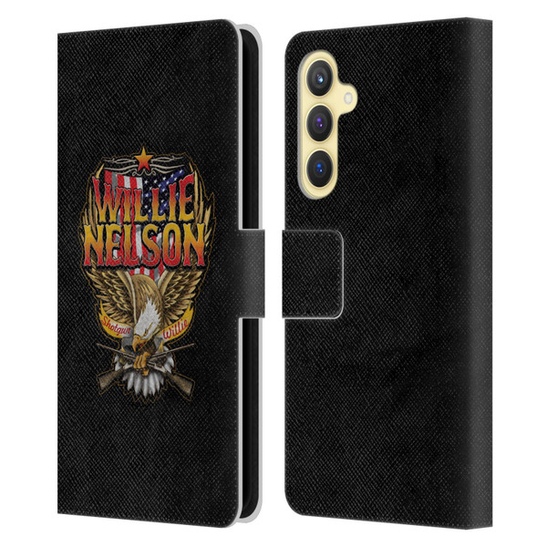Willie Nelson Grunge Eagle Leather Book Wallet Case Cover For Samsung Galaxy S23 FE 5G