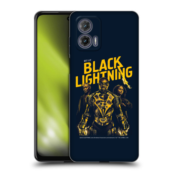 Black Lightning Key Art Get Lit Soft Gel Case for Motorola Moto G73 5G