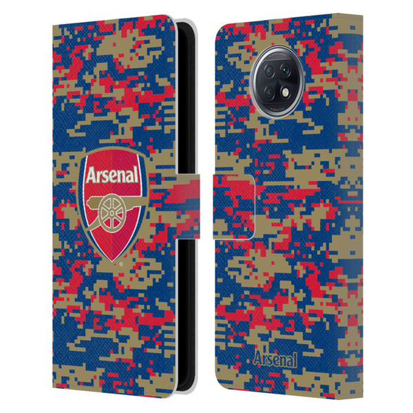 Arsenal FC Crest Patterns Digital Camouflage Leather Book Wallet Case Cover For Xiaomi Redmi Note 9T 5G