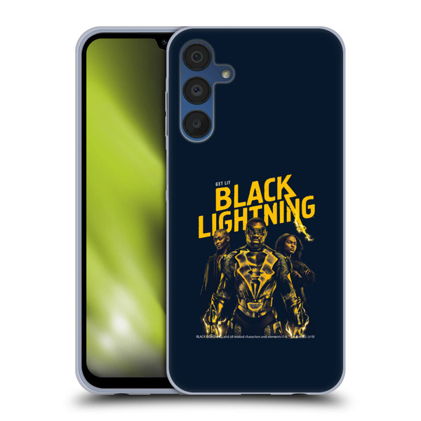 Black Lightning Key Art Get Lit Soft Gel Case for Samsung Galaxy A15