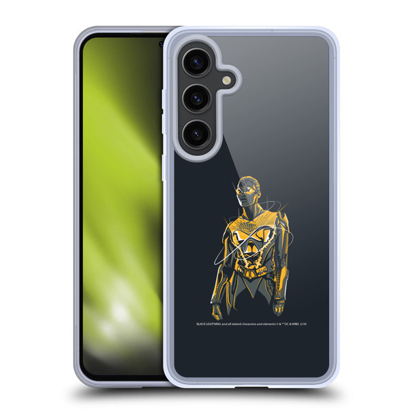 Black Lightning Key Art Thunder Soft Gel Case for Samsung Galaxy S24+ 5G