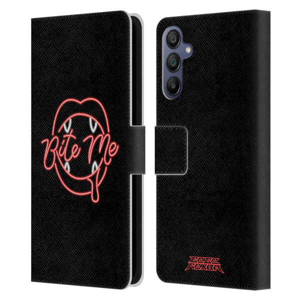 Bebe Rexha Key Art Neon Bite Me Leather Book Wallet Case Cover For Samsung Galaxy A15
