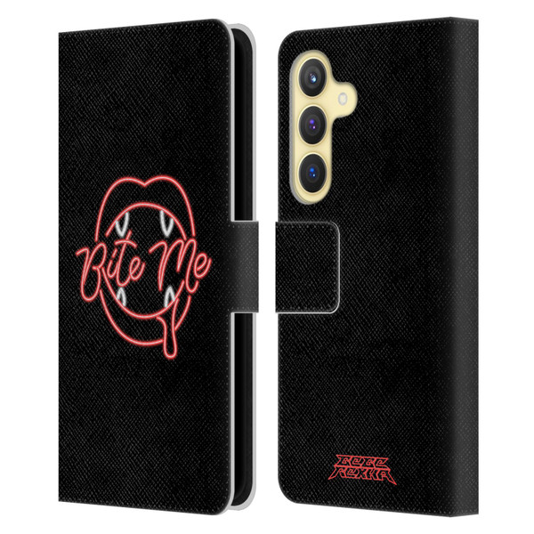 Bebe Rexha Key Art Neon Bite Me Leather Book Wallet Case Cover For Samsung Galaxy S24 5G