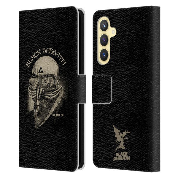 Black Sabbath Key Art US Tour 78 Leather Book Wallet Case Cover For Samsung Galaxy S23 FE 5G