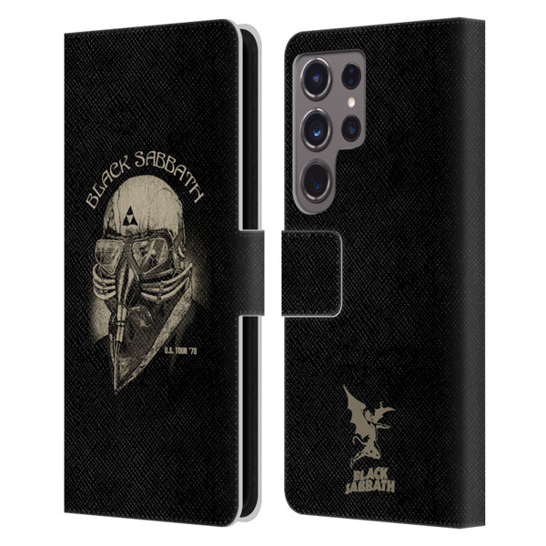 Black Sabbath Key Art US Tour 78 Leather Book Wallet Case Cover For Samsung Galaxy S24 Ultra 5G