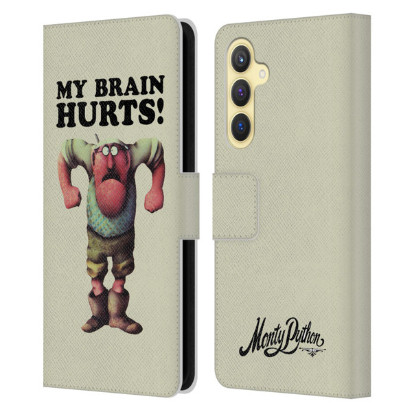 Monty Python Key Art My Brain Hurts Leather Book Wallet Case Cover For Samsung Galaxy S23 FE 5G