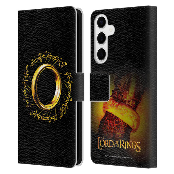The Lord Of The Rings The Fellowship Of The Ring Graphics One Ring Leather Book Wallet Case Cover For Samsung Galaxy S24+ 5G