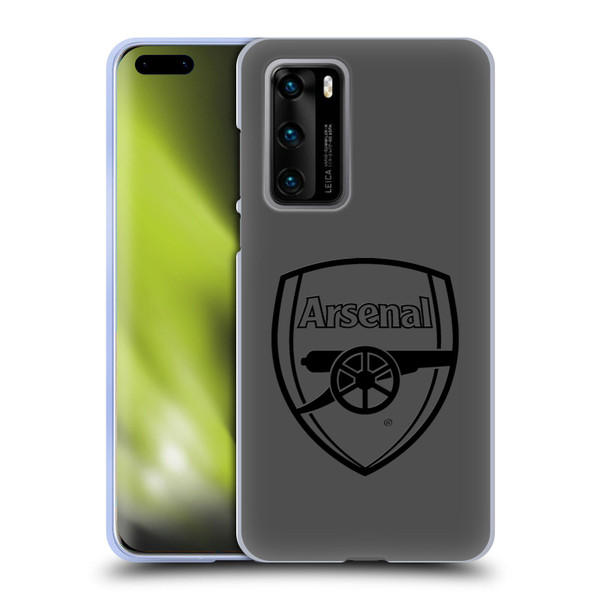 Arsenal FC Crest 2 Black Logo Soft Gel Case for Huawei P40 5G